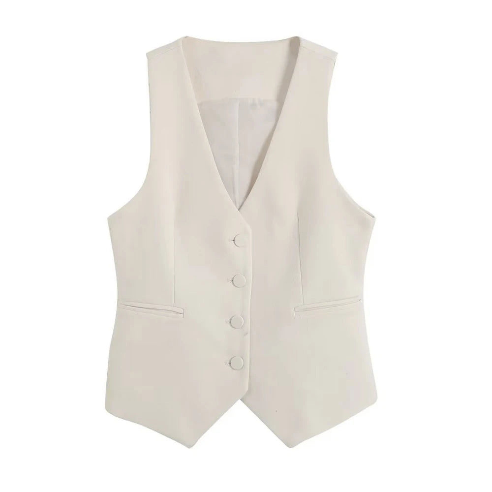 Vintage-Inspired Women's Fitted Waistcoat and Pants