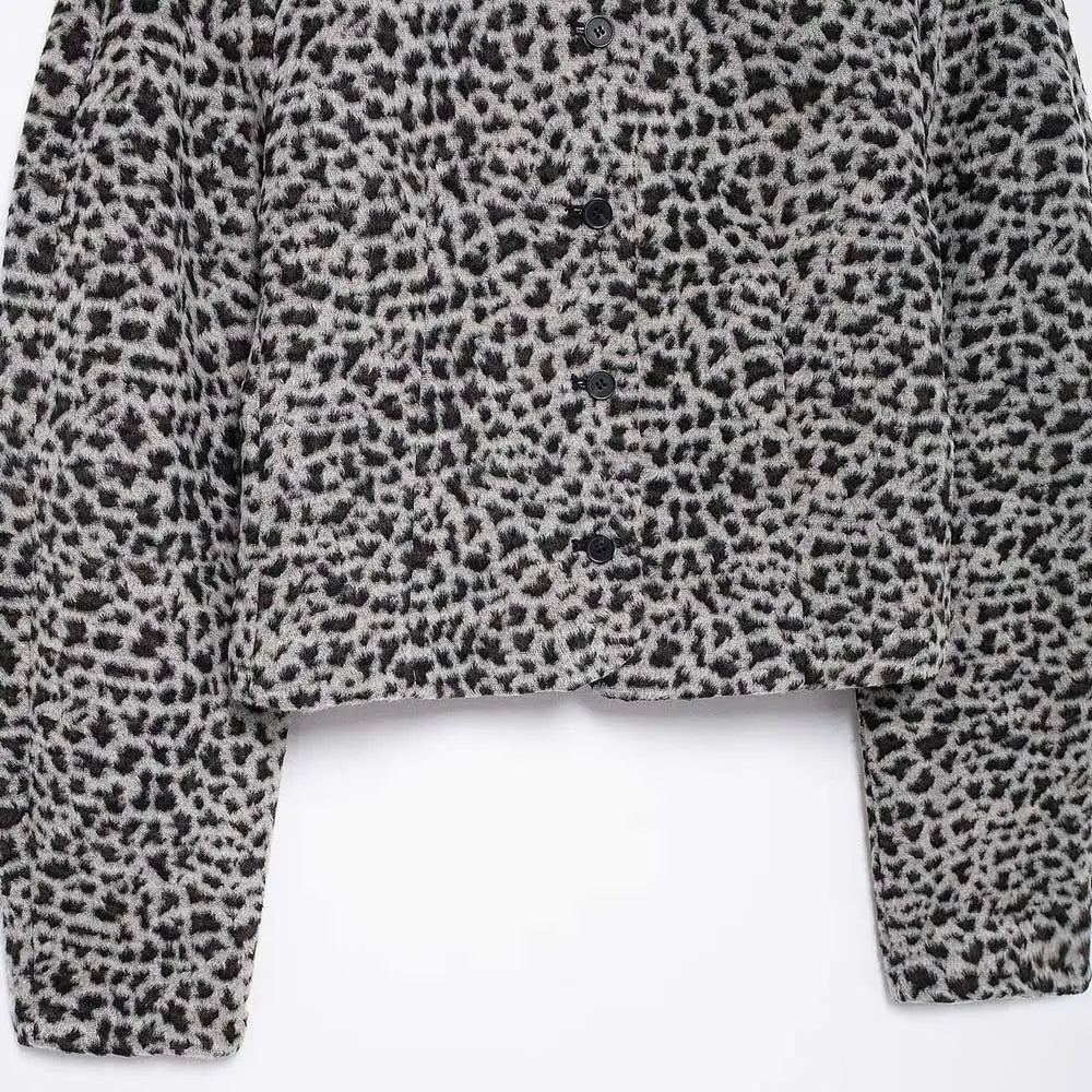 Women's Animal Print Two-Piece Set – Jacket & Mini Skirt