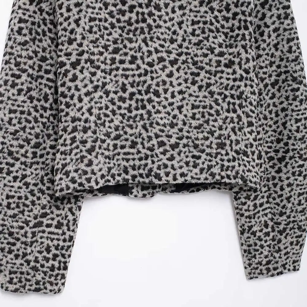 Women's Animal Print Two-Piece Set – Jacket & Mini Skirt