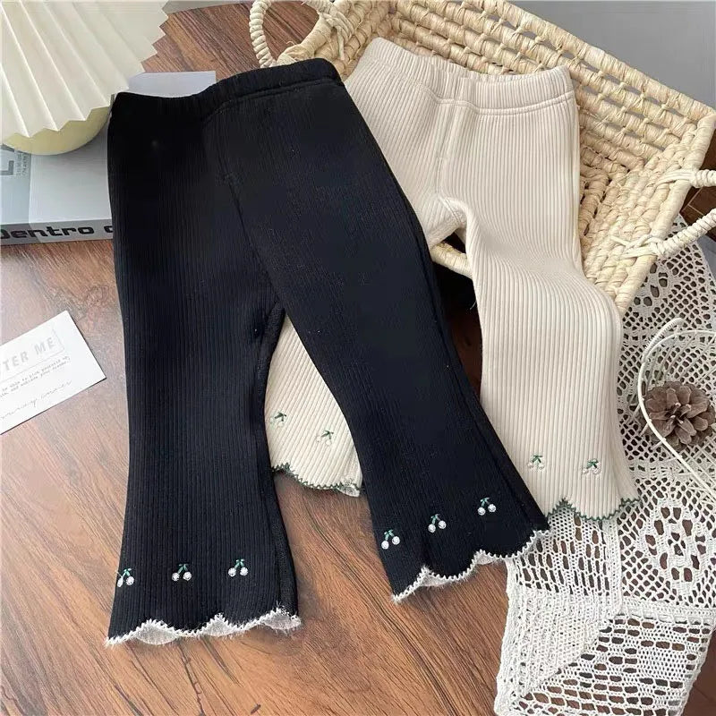 Fleece-Lined Bell-Bottom Leggings