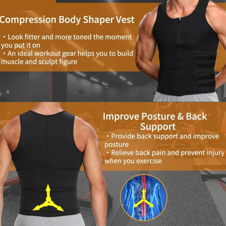 ThermoFit Men’s Sauna Vest – Maximize Your Sweat, Amplify Your Results