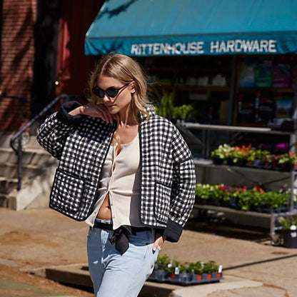 Black & White Petite Plaid Jacket