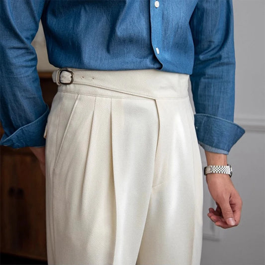 Casual Solid Color Suit Trousers